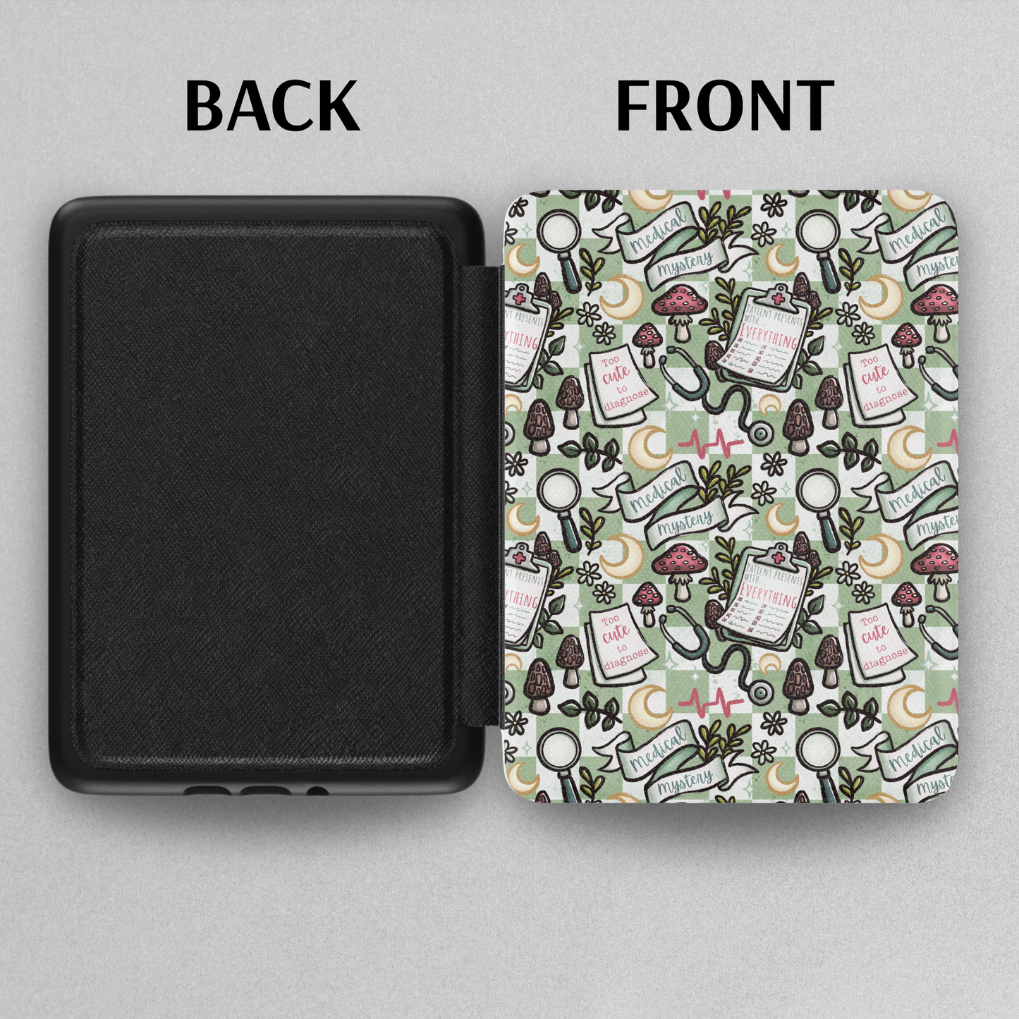 Medical Mystery Leather Kindle Case with Hand Strap