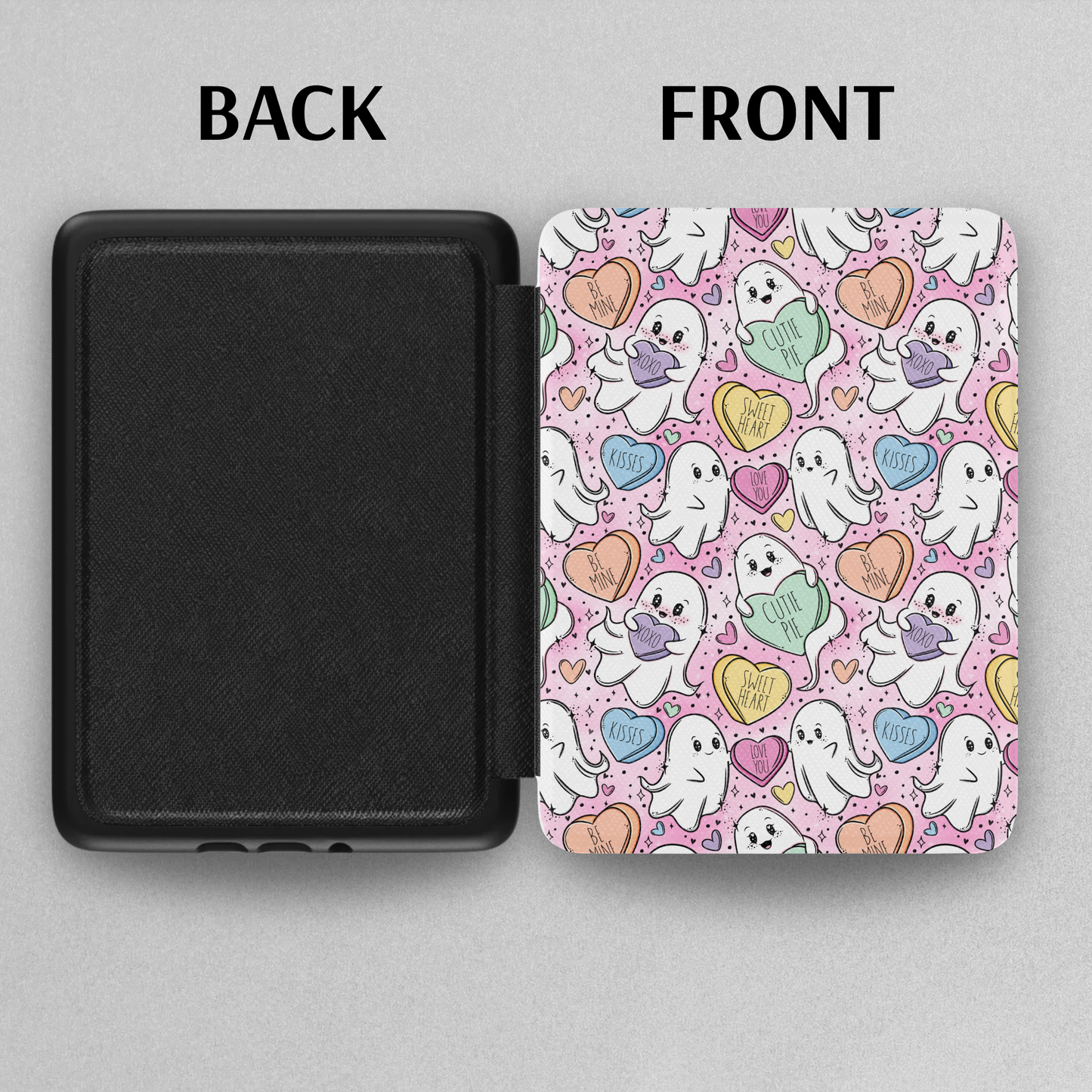 Valentine's Love Ghost Leather Kindle Case with Hand Strap