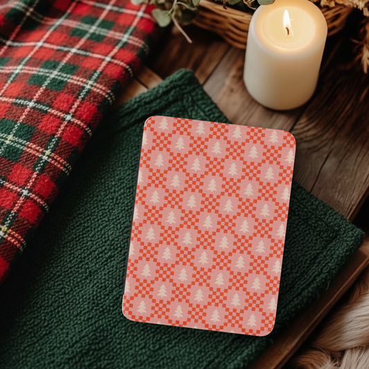 Christmas Tree Plaid Leather Kindle Case with Hand Strap