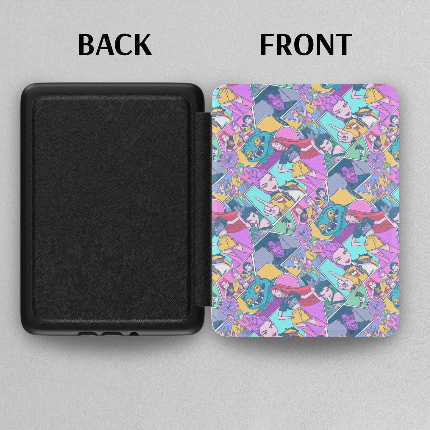 Kpop Demon Hunter Leather Kindle Case with Hand Strap