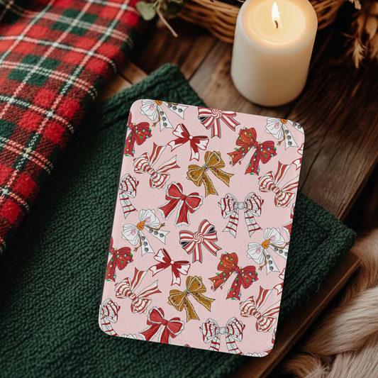 Coquette Christmas Cookie Bows Leather Kindle Case with Hand Strap