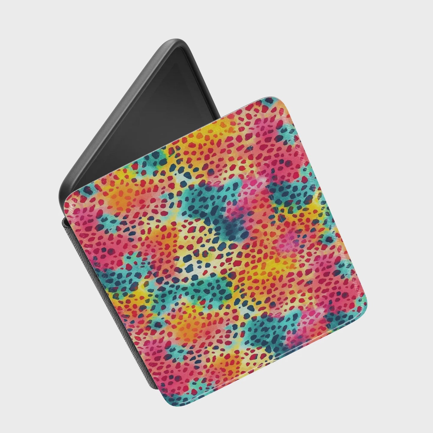 Colorful Leopard Print Leather Kindle Case with Hand Strap