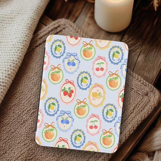 Coquette Fruit Frames Leather Kindle Case with Hand Strap