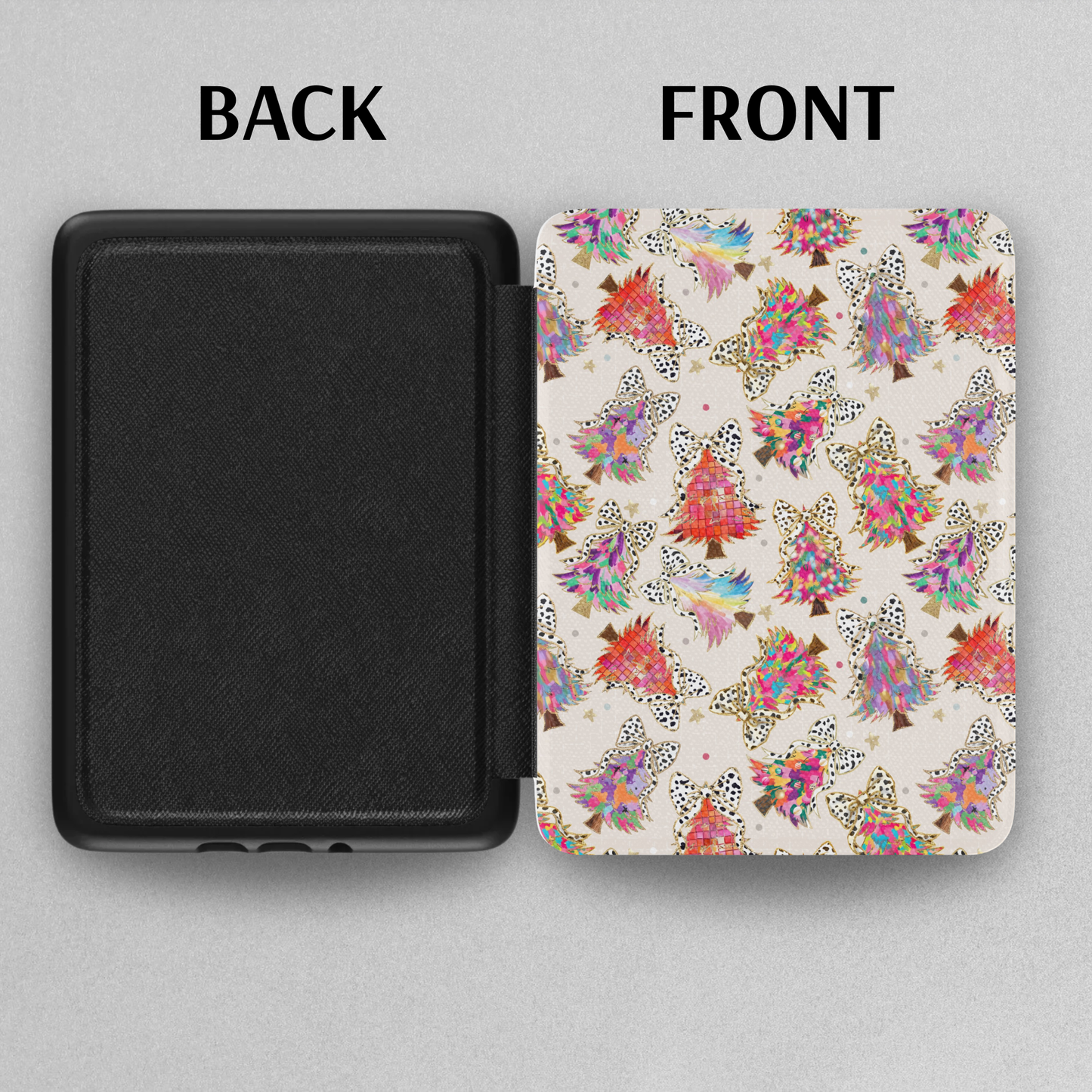 Bougie Christmas Trees Leather Kindle Case with Hand Strap