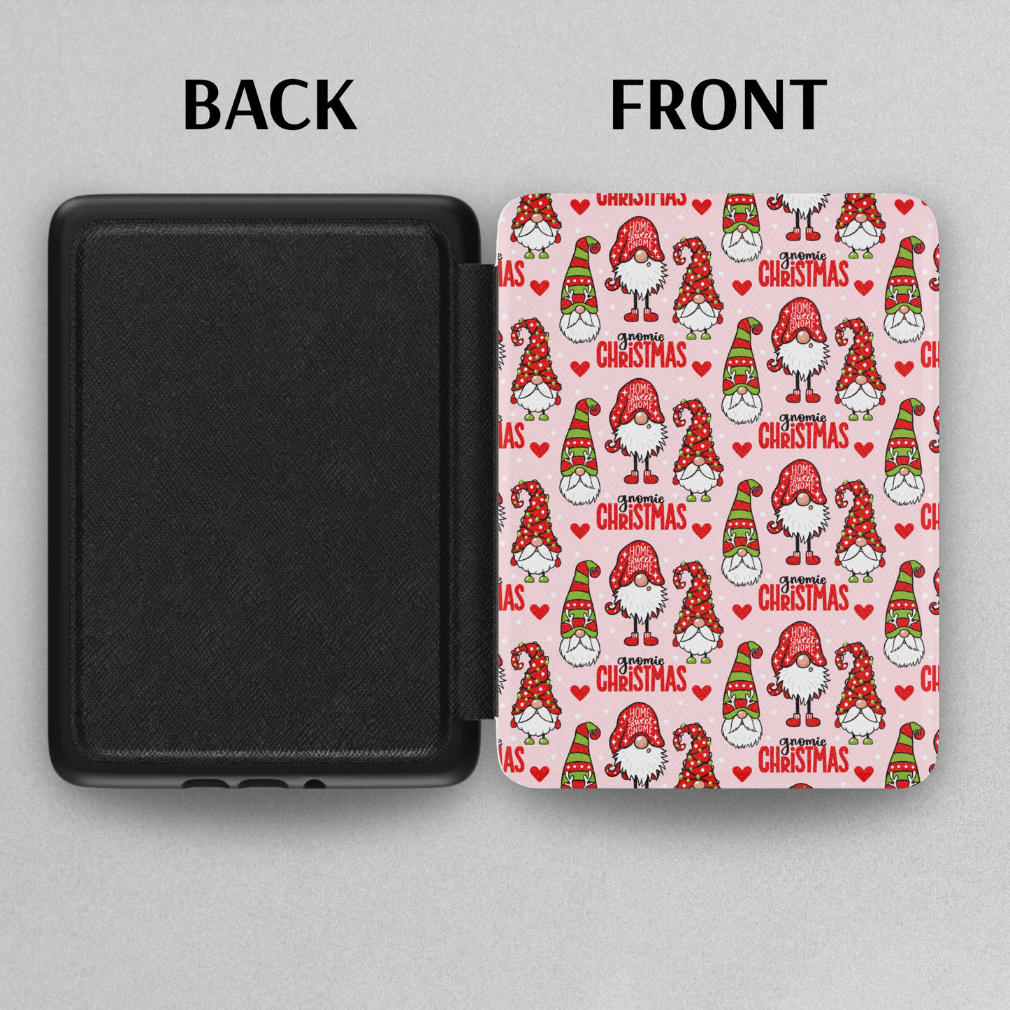 Coquette Christmas Gnome Leather Kindle Case with Hand Strap