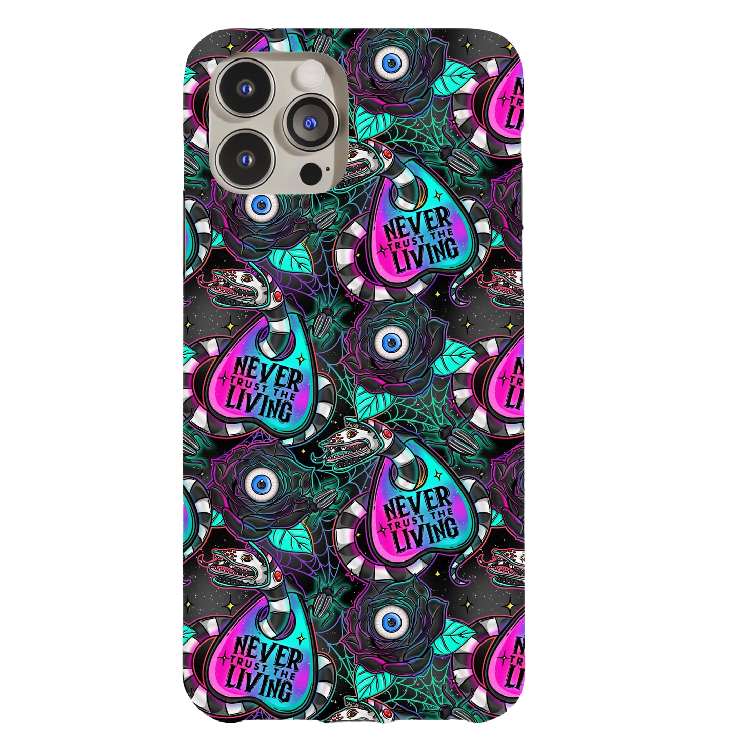 a phone case with a colorful pattern on it