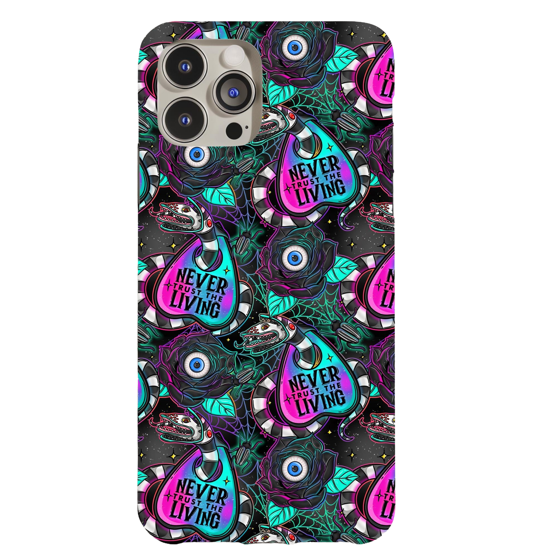 a phone case with a colorful pattern on it