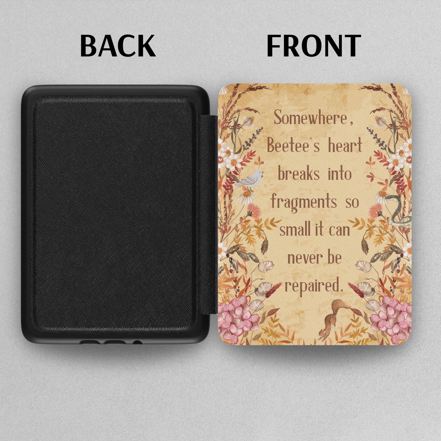 Sunrise on the Reaping Beetee Heart Breaks Leather Kindle Case with Hand Strap