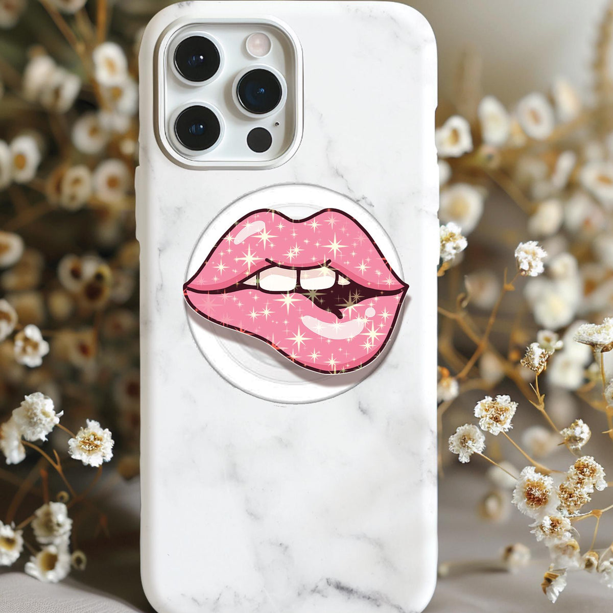 Biting Lips Holographic MagSafe Kindle Phone Grip