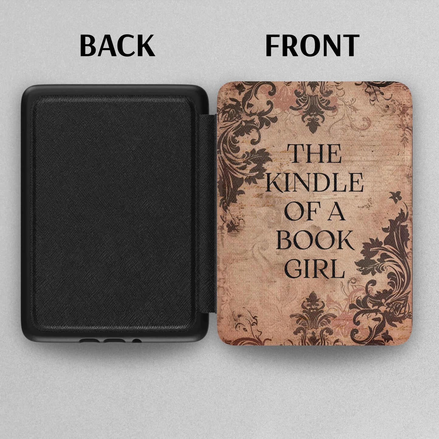 Vintage Kindle of a Book Girl Showgirl Leather Kindle Case with Hand Strap