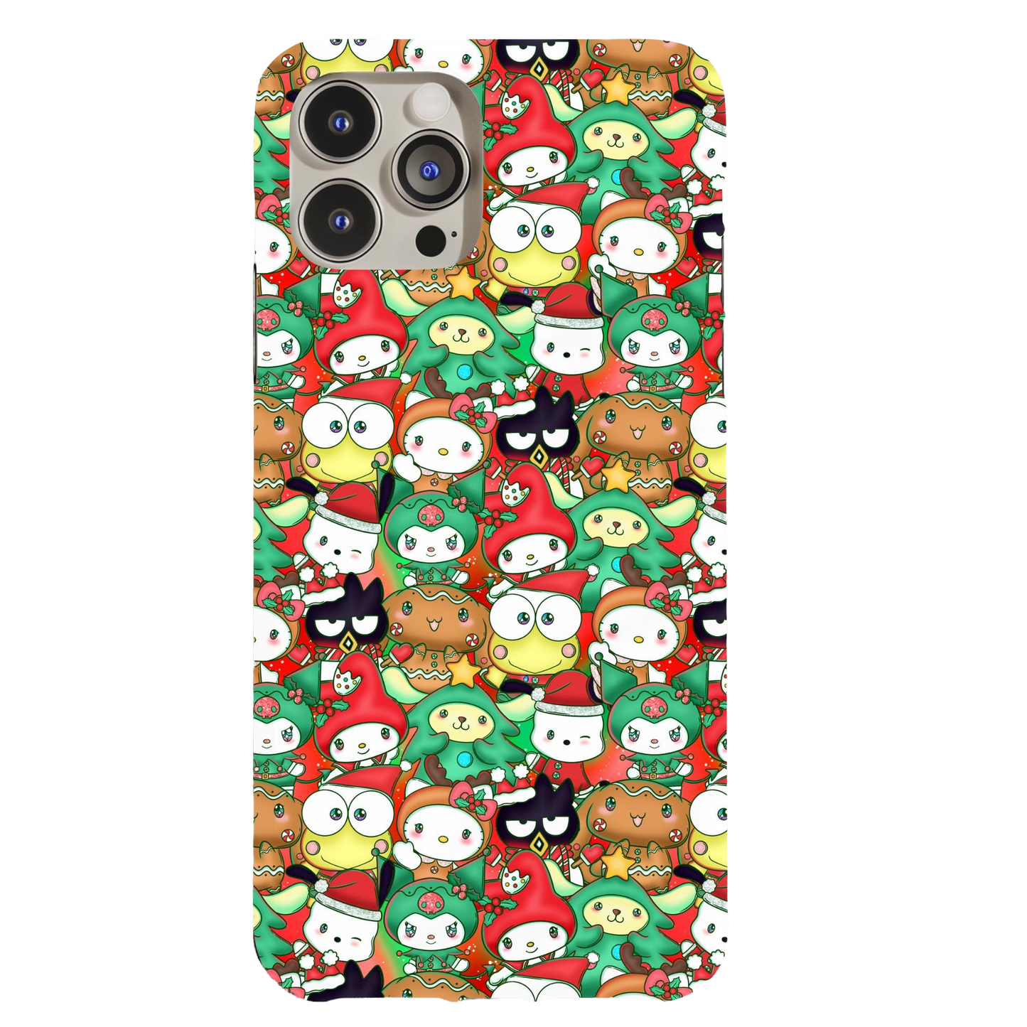 a phone case with a bunch of cartoon characters on it