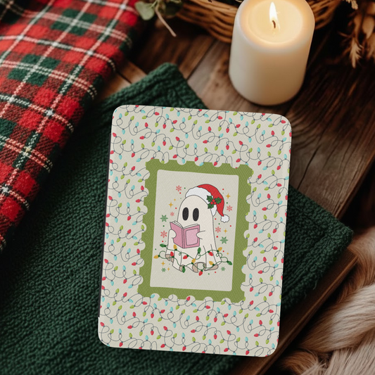 Christmas Light Ghost Leather Kindle Case with Hand Strap