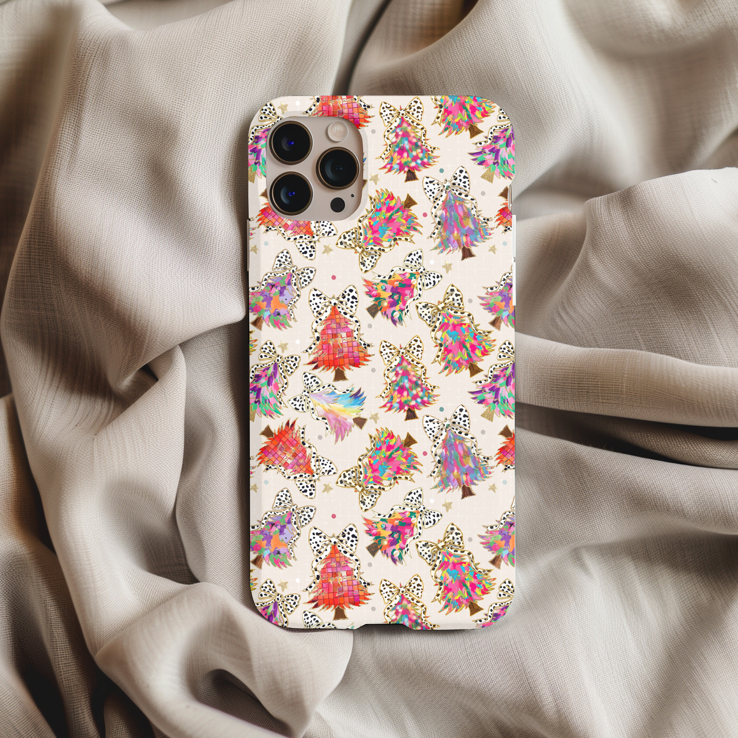 Colorful Christmas Trees Phone Case