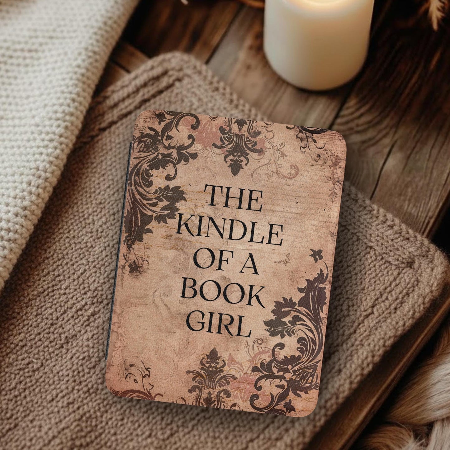 Vintage Kindle of a Book Girl Showgirl Leather Kindle Case with Hand Strap