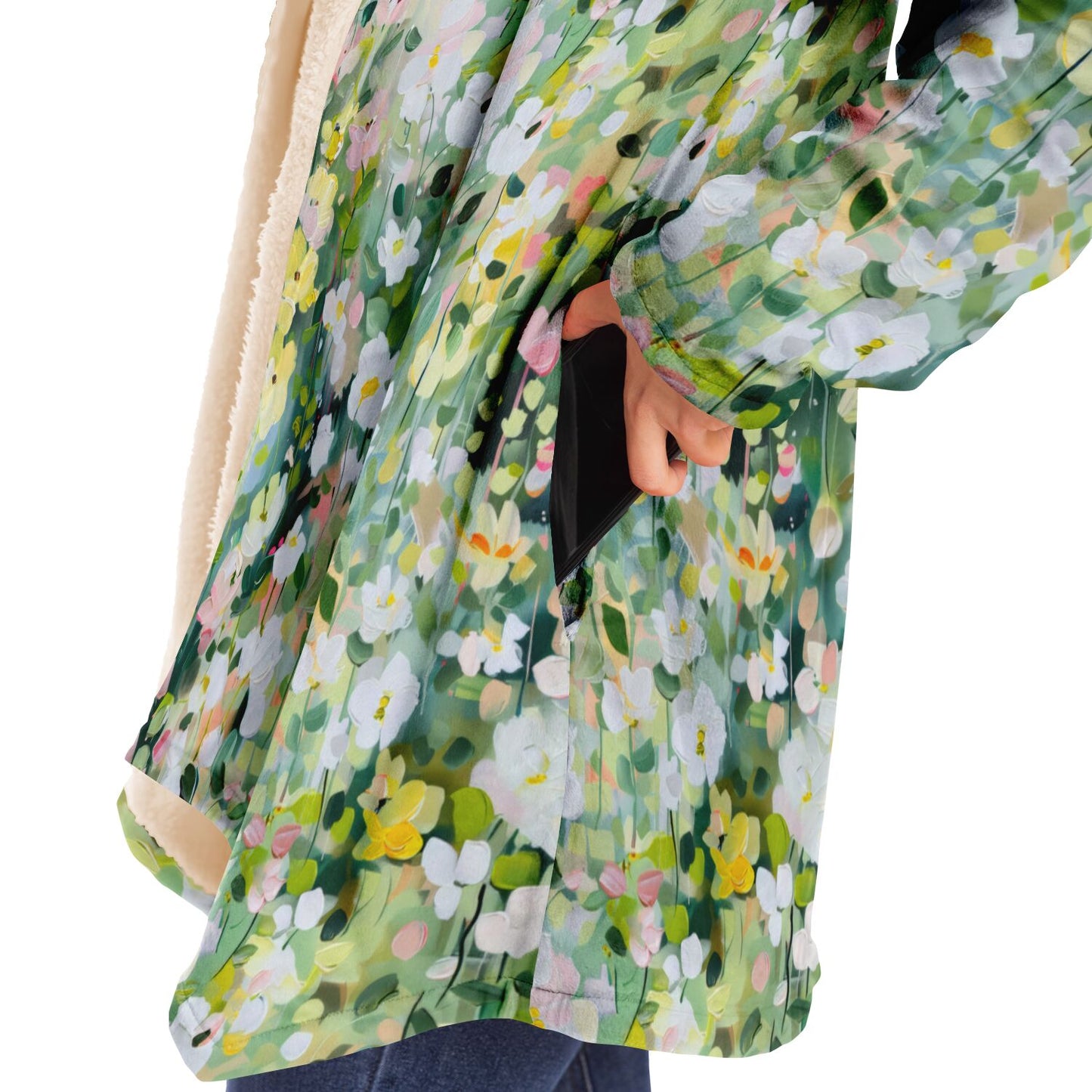 Meadow Flowers Fleece Lined Hooded Cloak