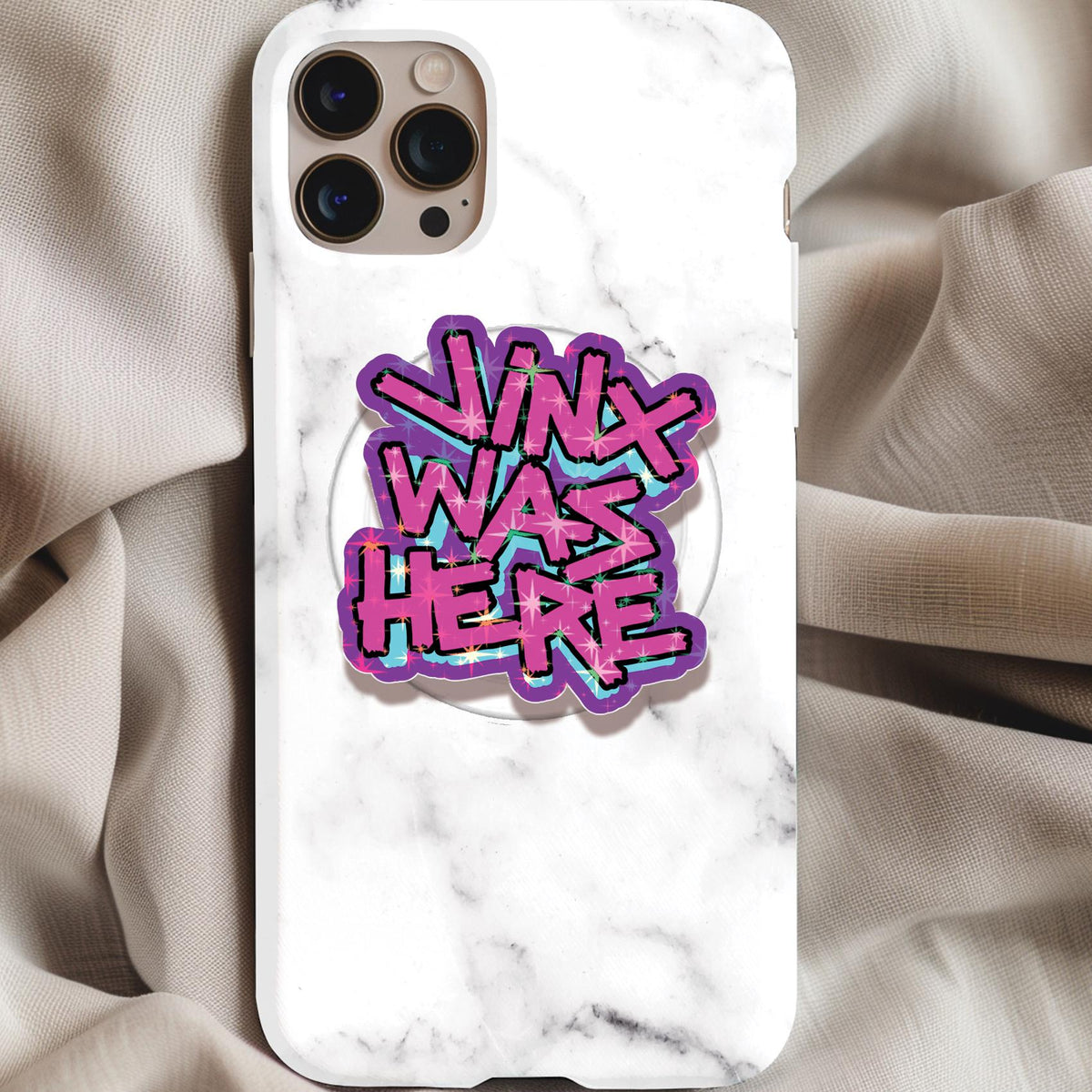 Jinx Was Here Arcane Graffiti Holographic MagSafe Kindle Phone Grip