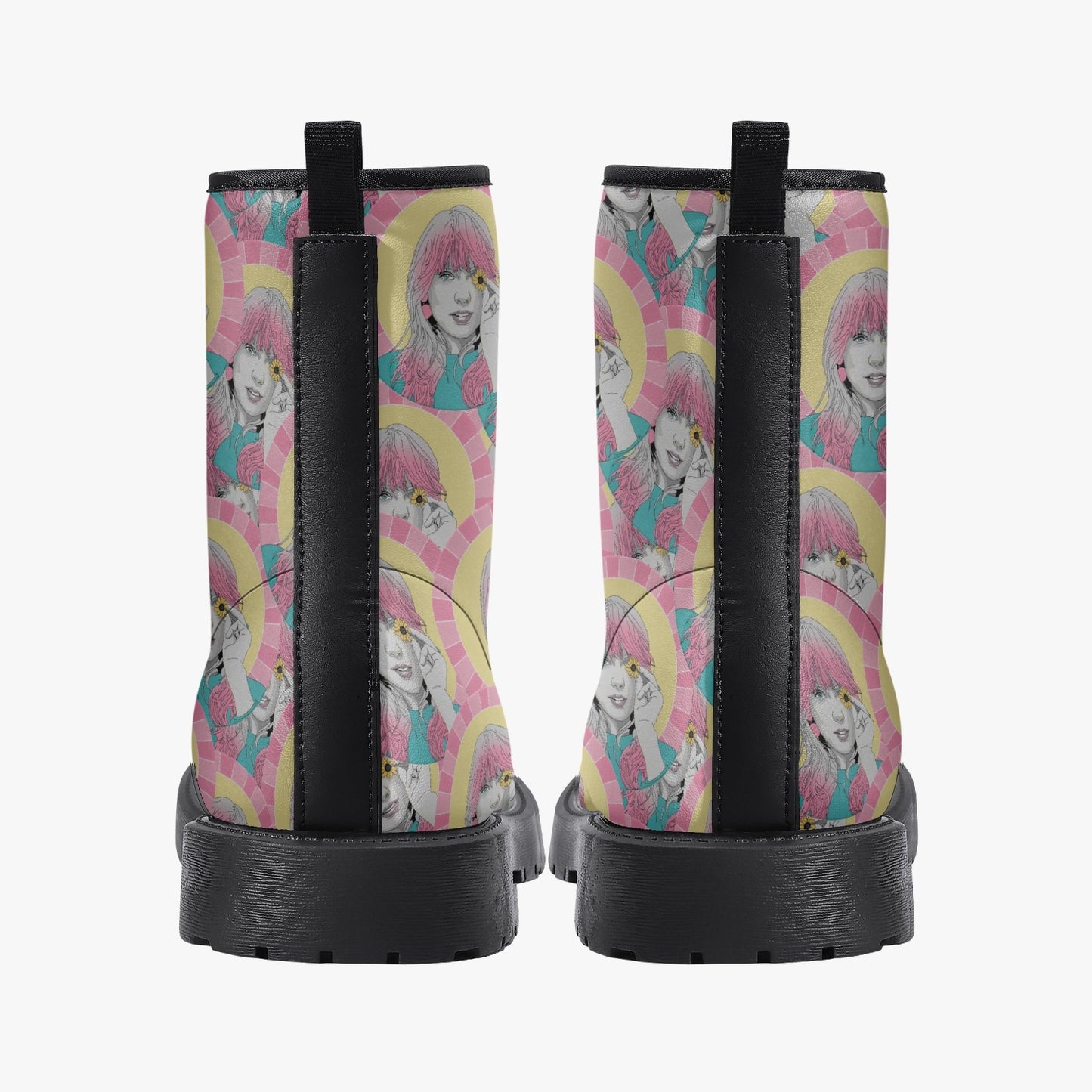 Pop Art TSwift Leather Combat Boots