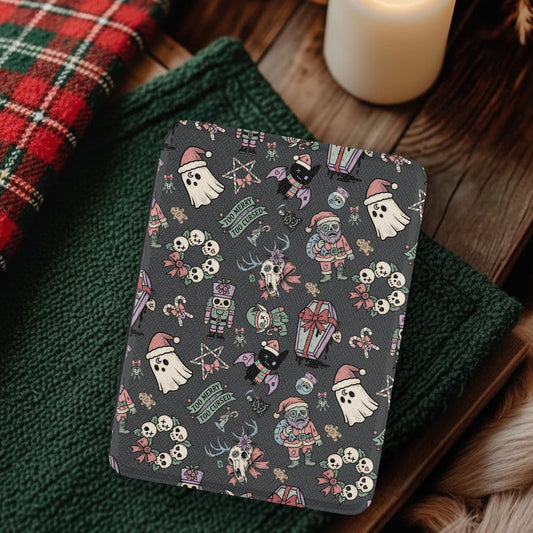 Creepy Christmas Leather Kindle Case with Hand Strap