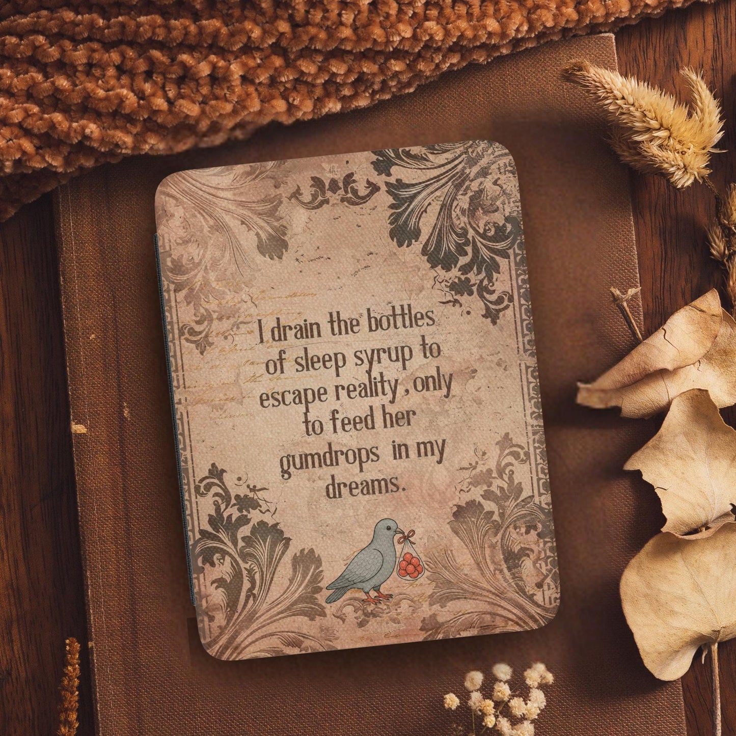 Sunrise on the Reaping Haymitch Red Gumdrops Leather Kindle Case with Hand Strap