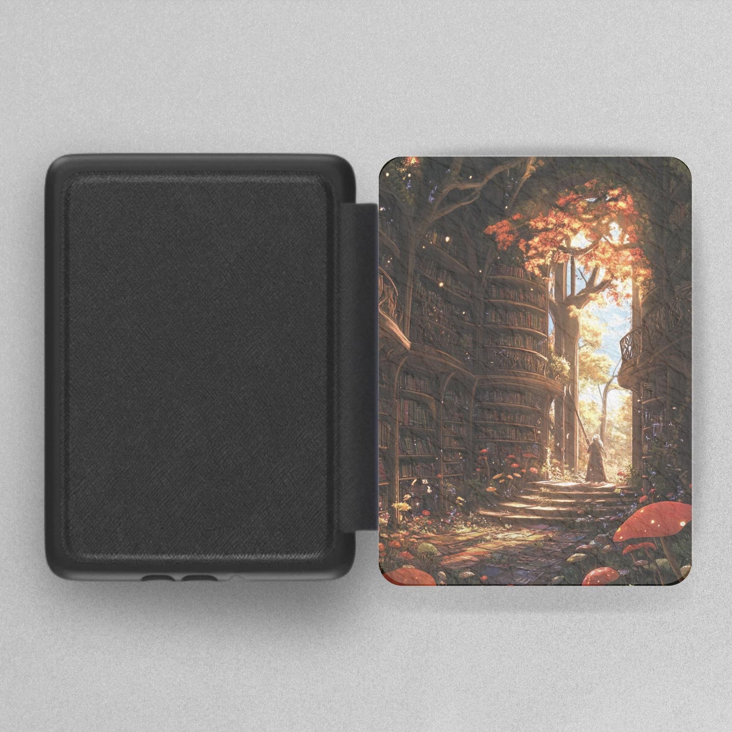 Wizard Magical Library Leather Kindle Case with Hand Strap