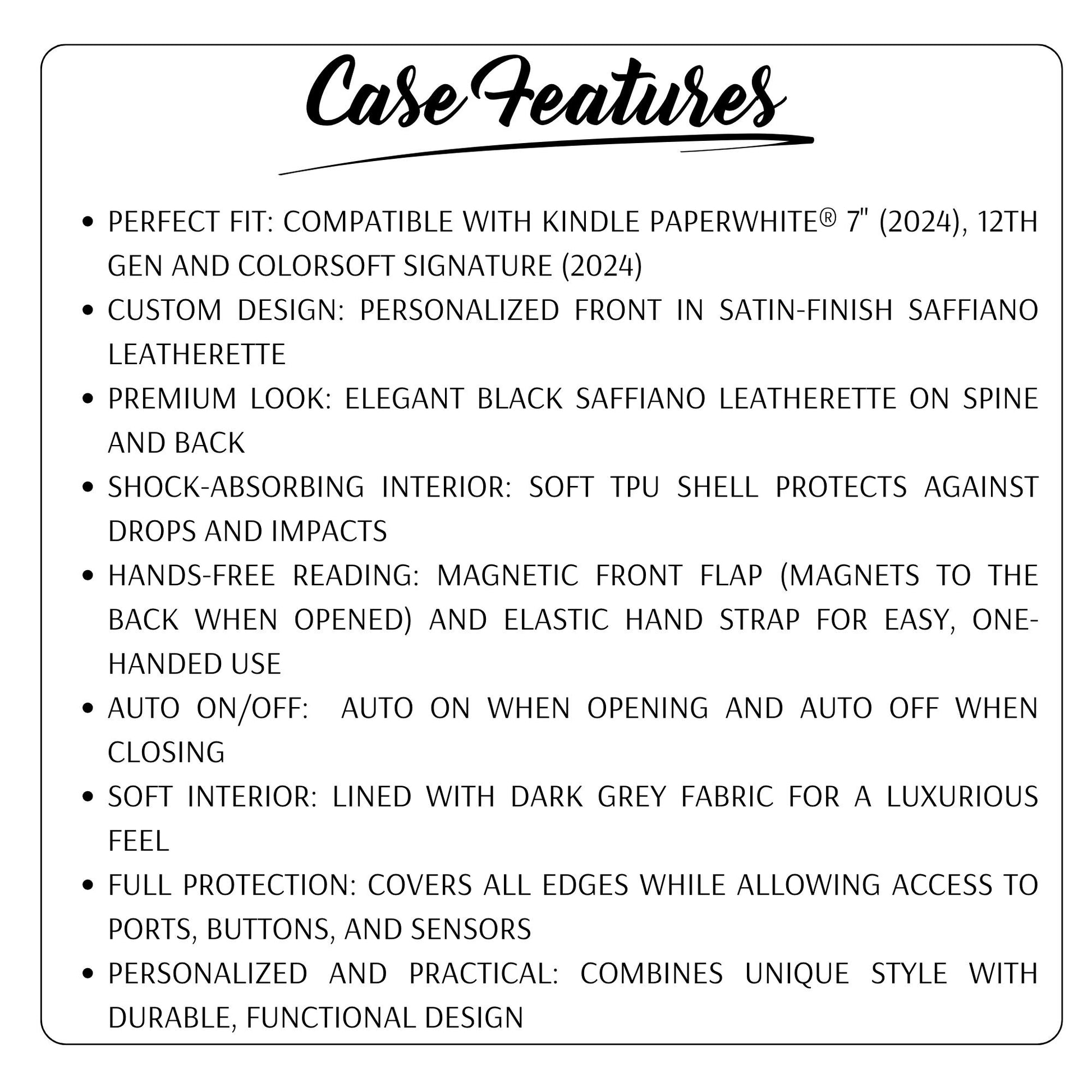 Colorful Magic Forest Leather Kindle Case with Hand Strap showing elegant design, hand strap, and protective features for Kindle Paperwhite 7" 2024