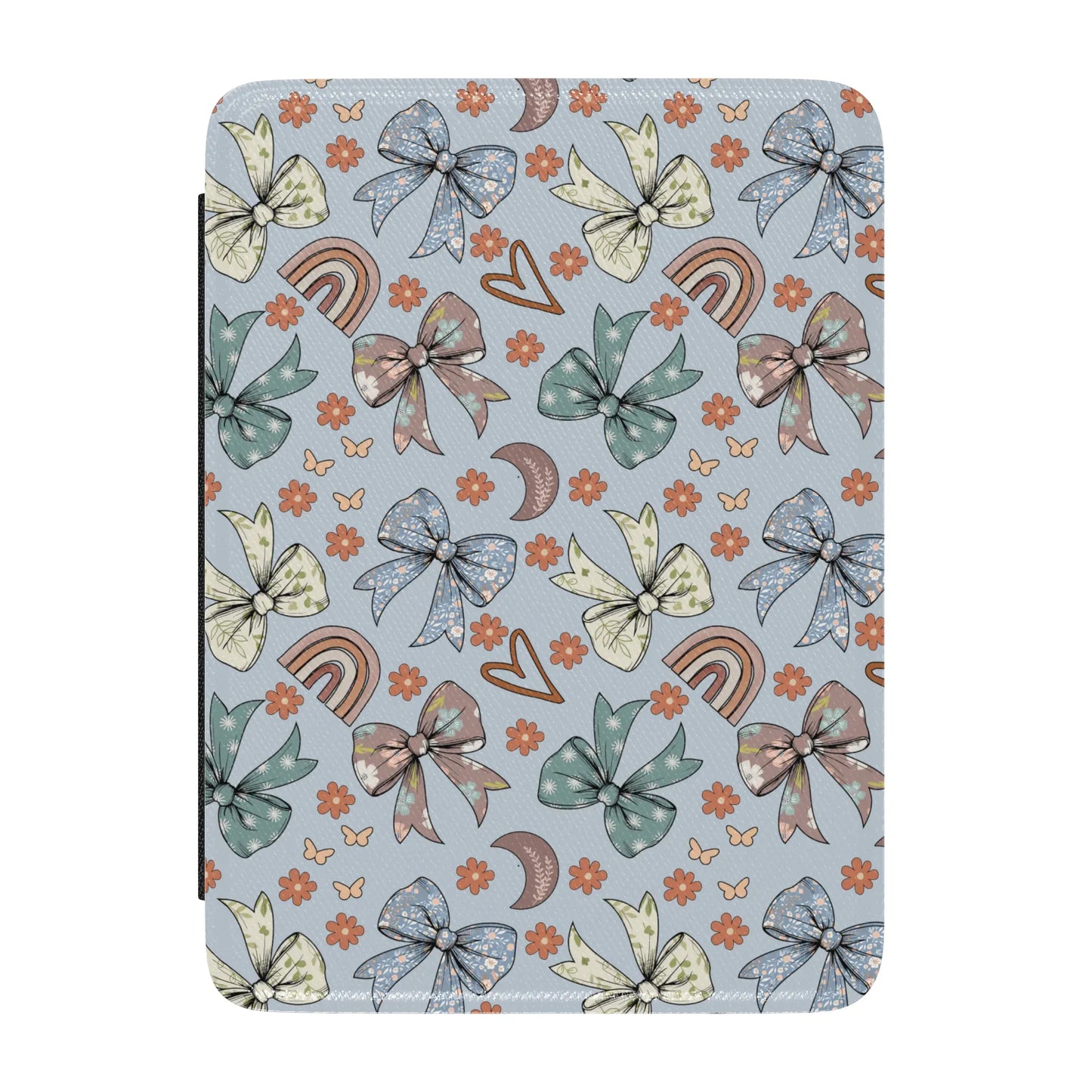Coquette Boho Bows Leather Kindle Case with Hand Strap