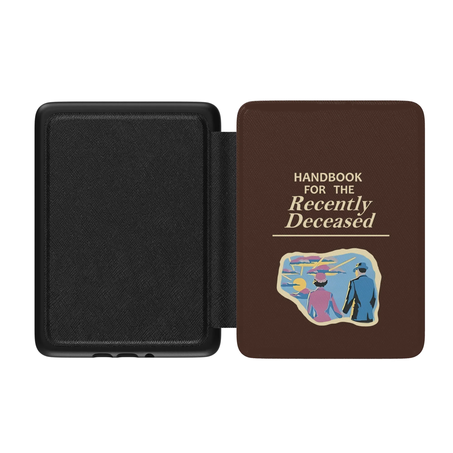 Handbook for the Recently Deceased Leather Kindle Case with Hand Strap