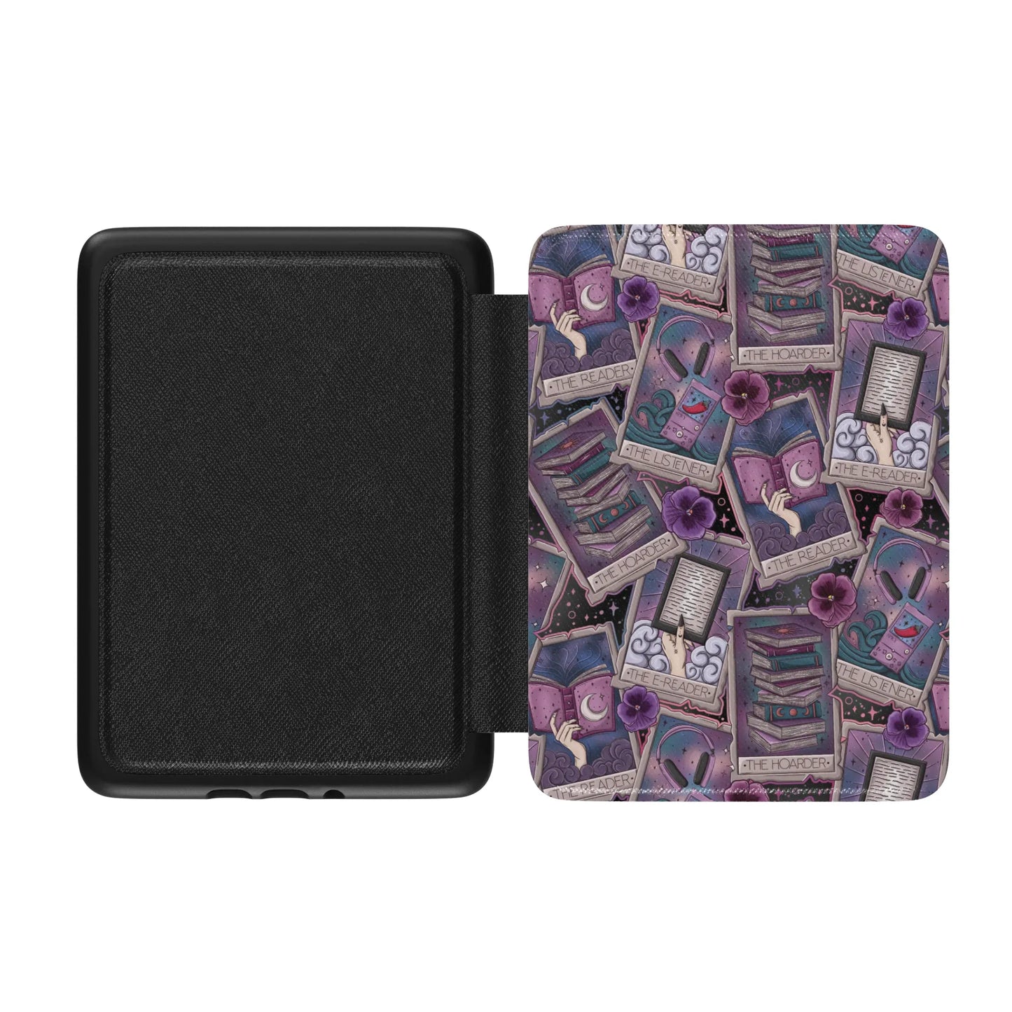 Bookish Reader Tarot Leather Kindle Case with Hand Strap