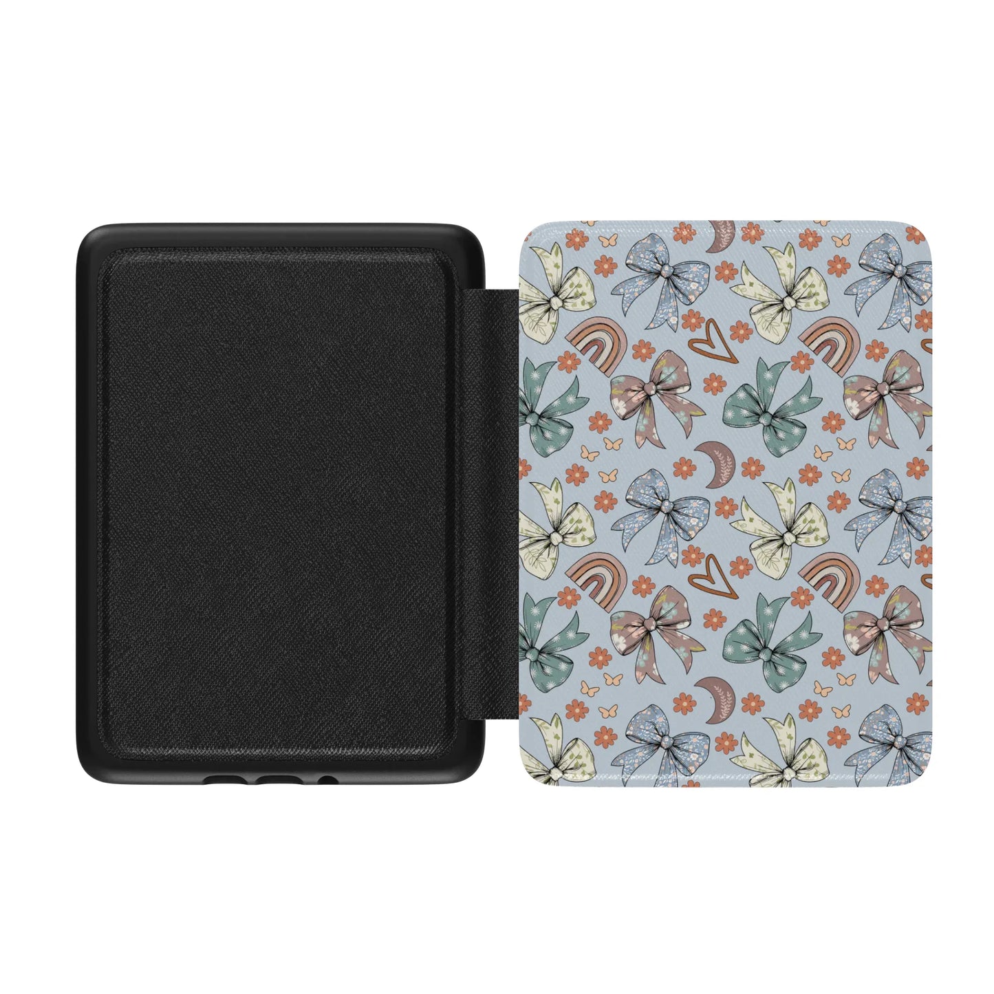 Coquette Boho Bows Leather Kindle Case with Hand Strap