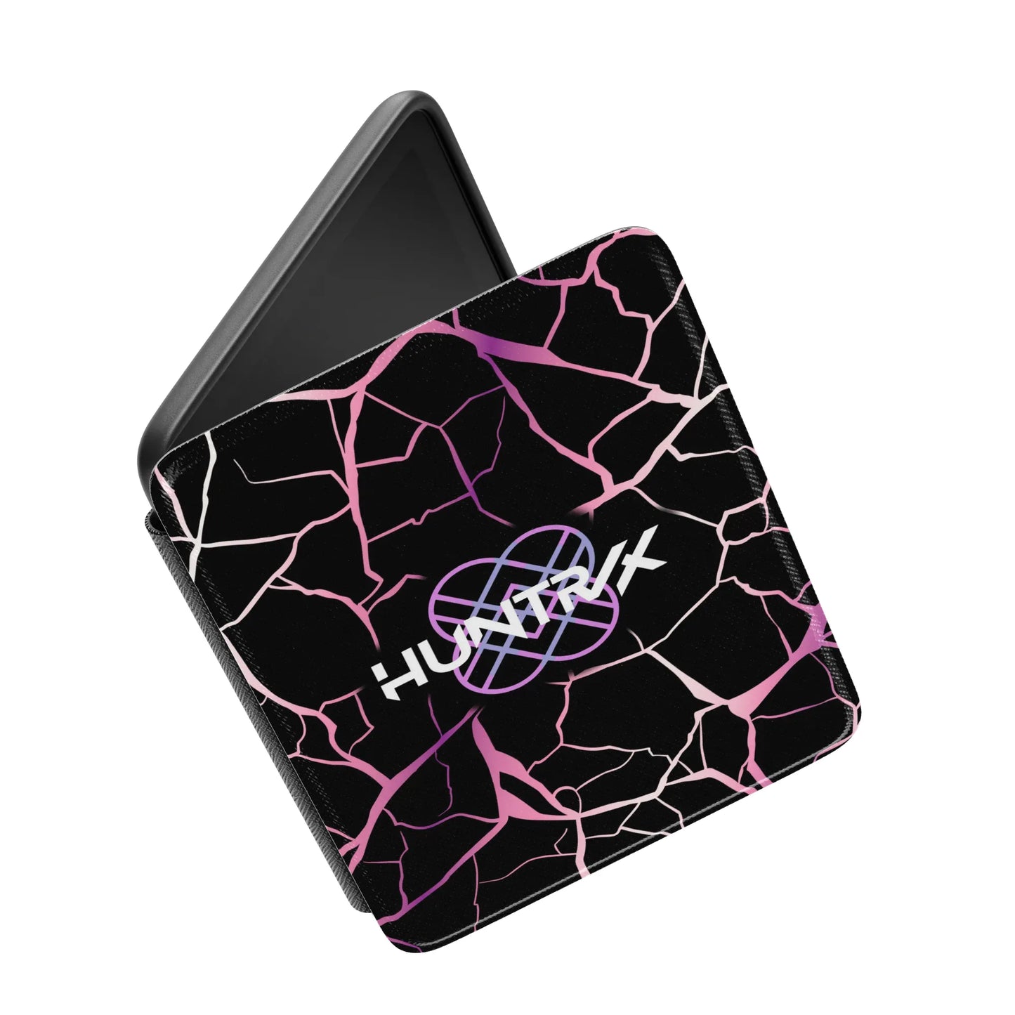 Huntrix Patterns K-Pop Demon Hunters Leather Kindle Case with Hand Strap