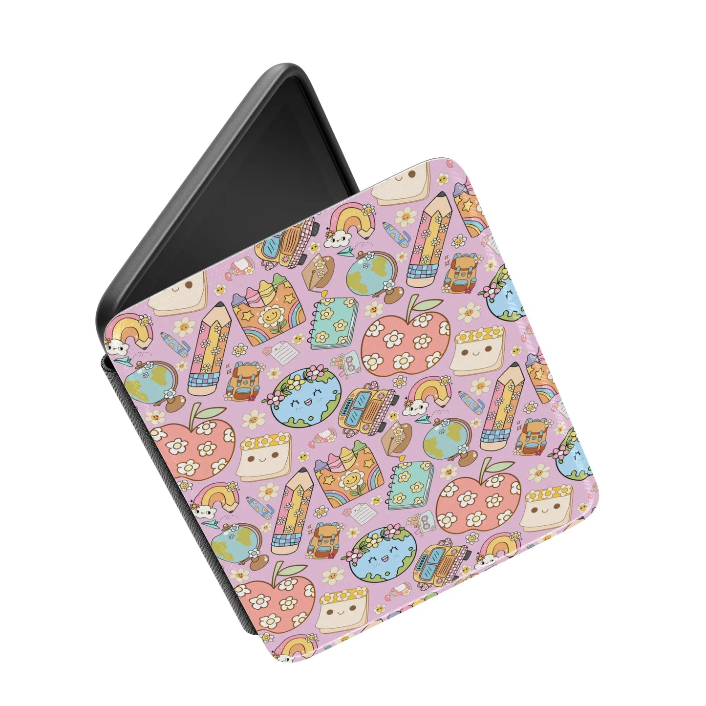 Coquette Boho School Teacher Leather Kindle Case with Hand Strap