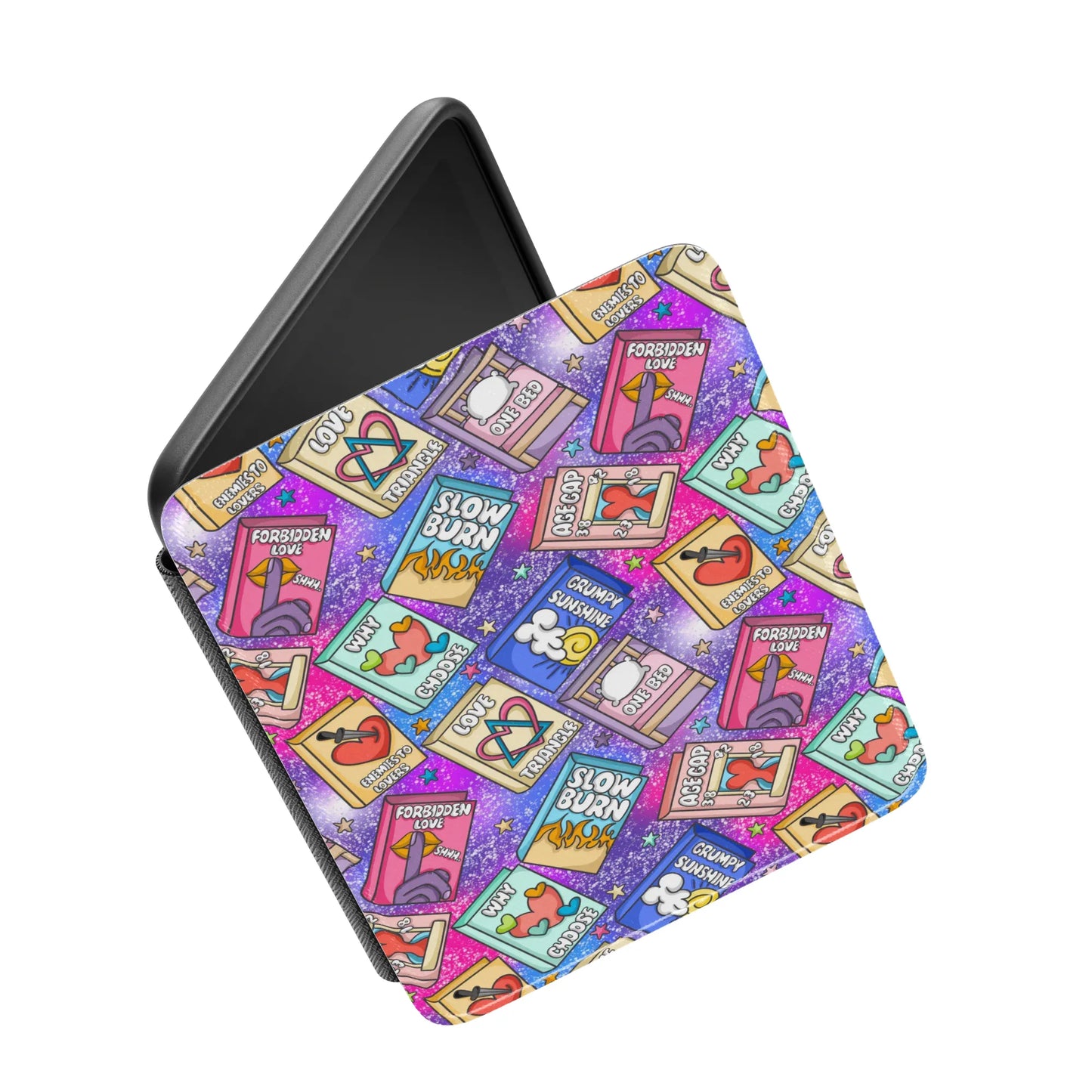 Bookish Book Tropes Leather Kindle Case with Hand Strap