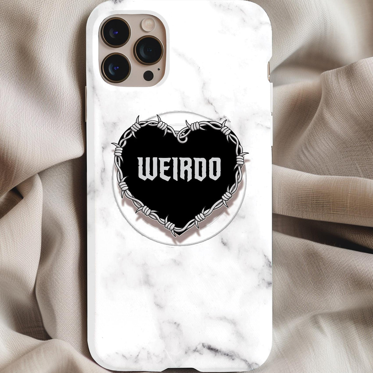 Weirdo Barbed Wire Heart Holographic MagSafe Kindle Phone Grip