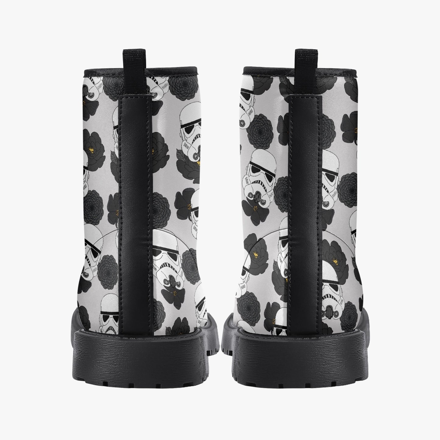 Storm Trooper Floral Leather Combat Boots