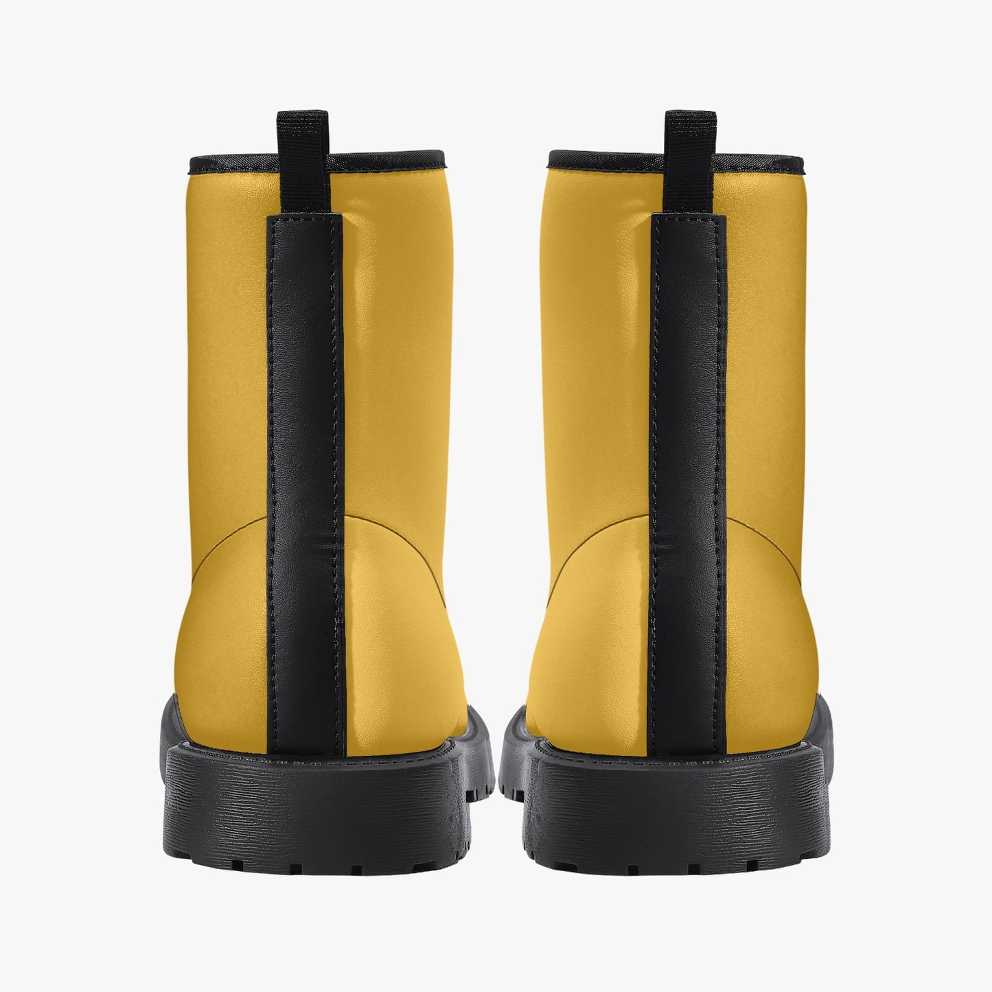 Daisy Yellow Leather Combat Boots