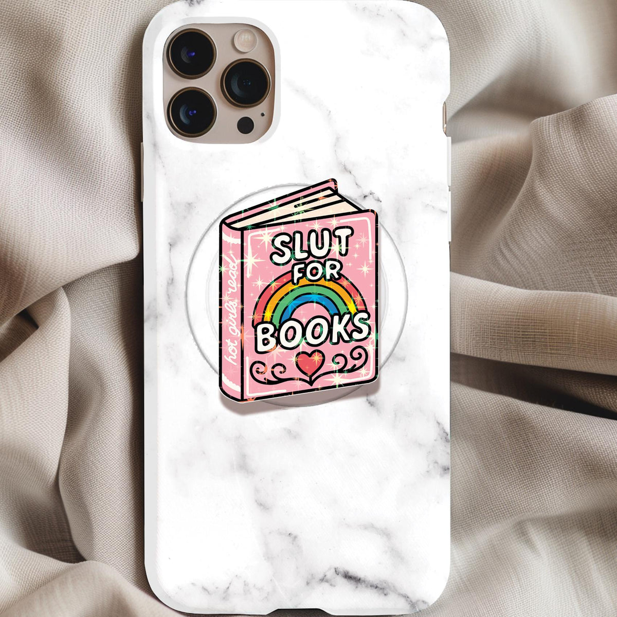 Slut for Books Holographic MagSafe Kindle Phone Grip