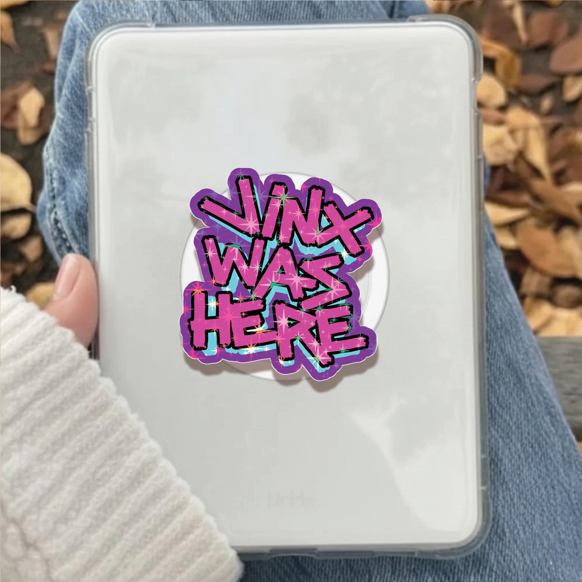 Jinx Was Here Arcane Graffiti Holographic MagSafe Kindle Phone Grip