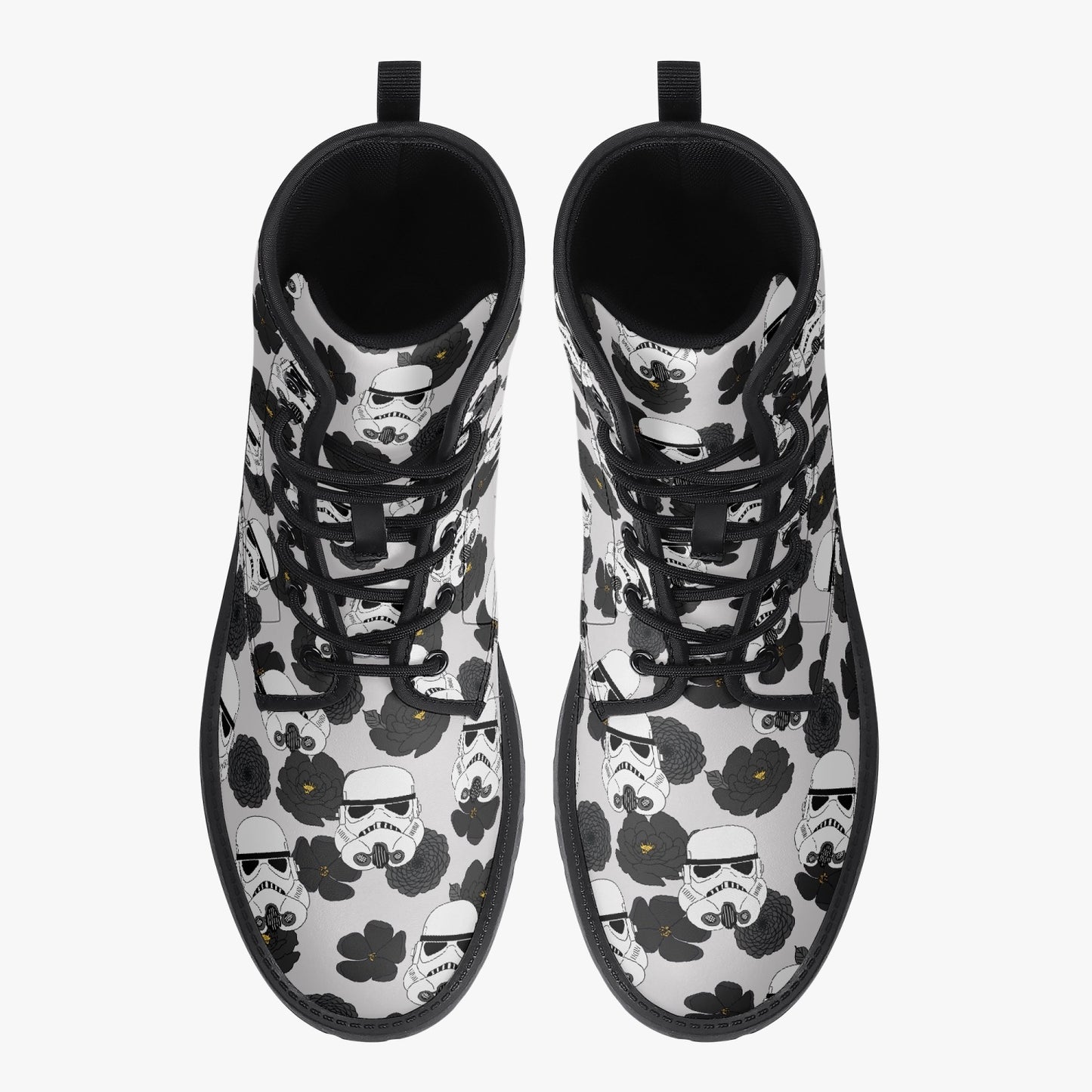 Storm Trooper Floral Leather Combat Boots