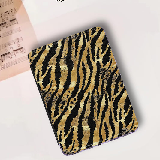 Tiger Print Leather Kindle Case with Hand Strap