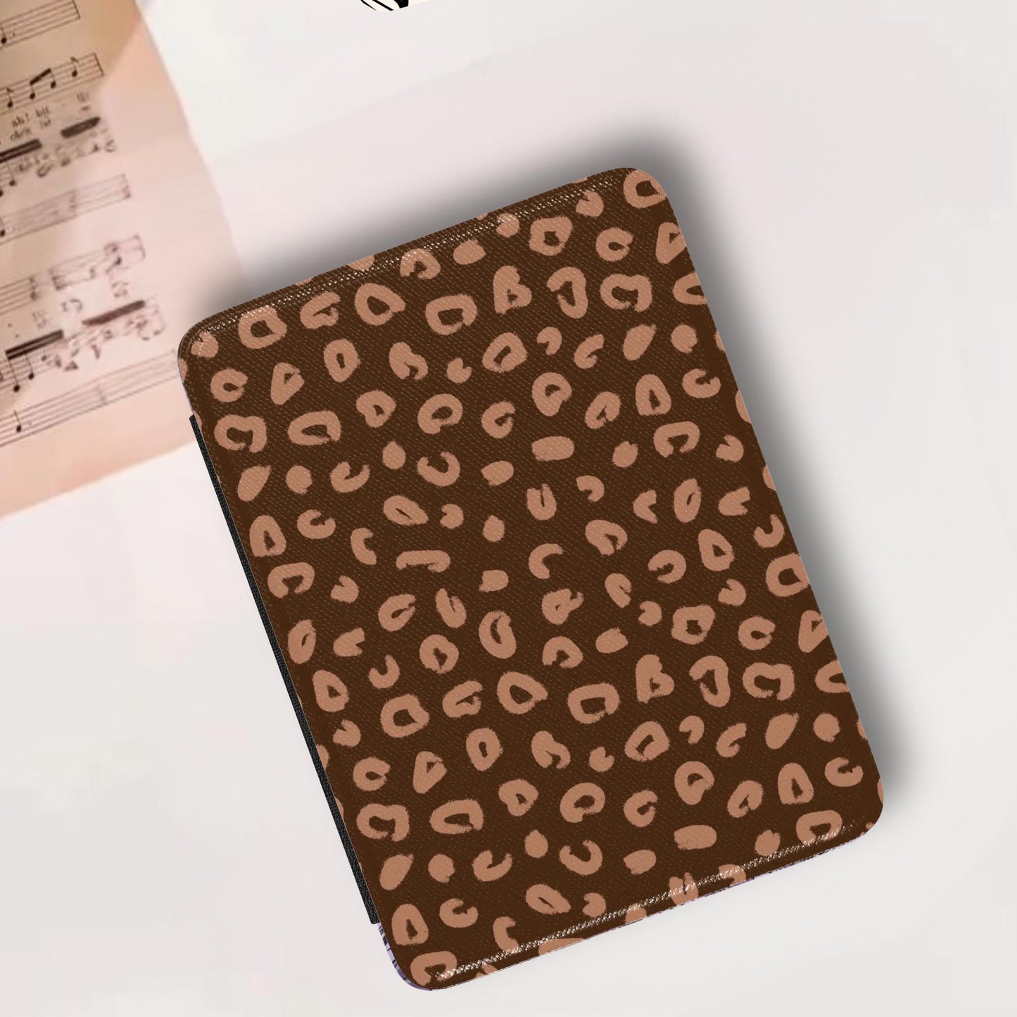 Cheetah Print Leather Kindle Case with Hand Strap