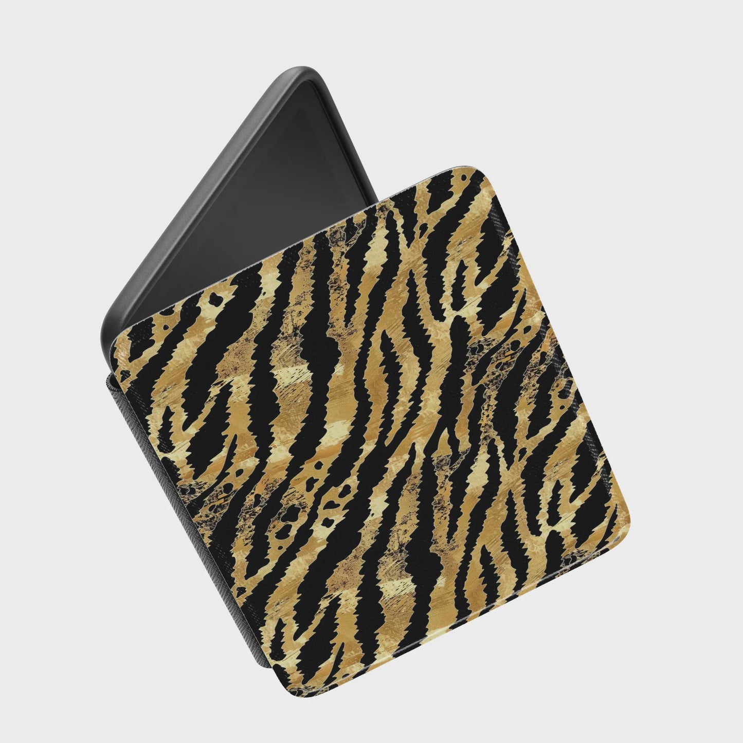 Tiger Print Leather Kindle Case with Hand Strap