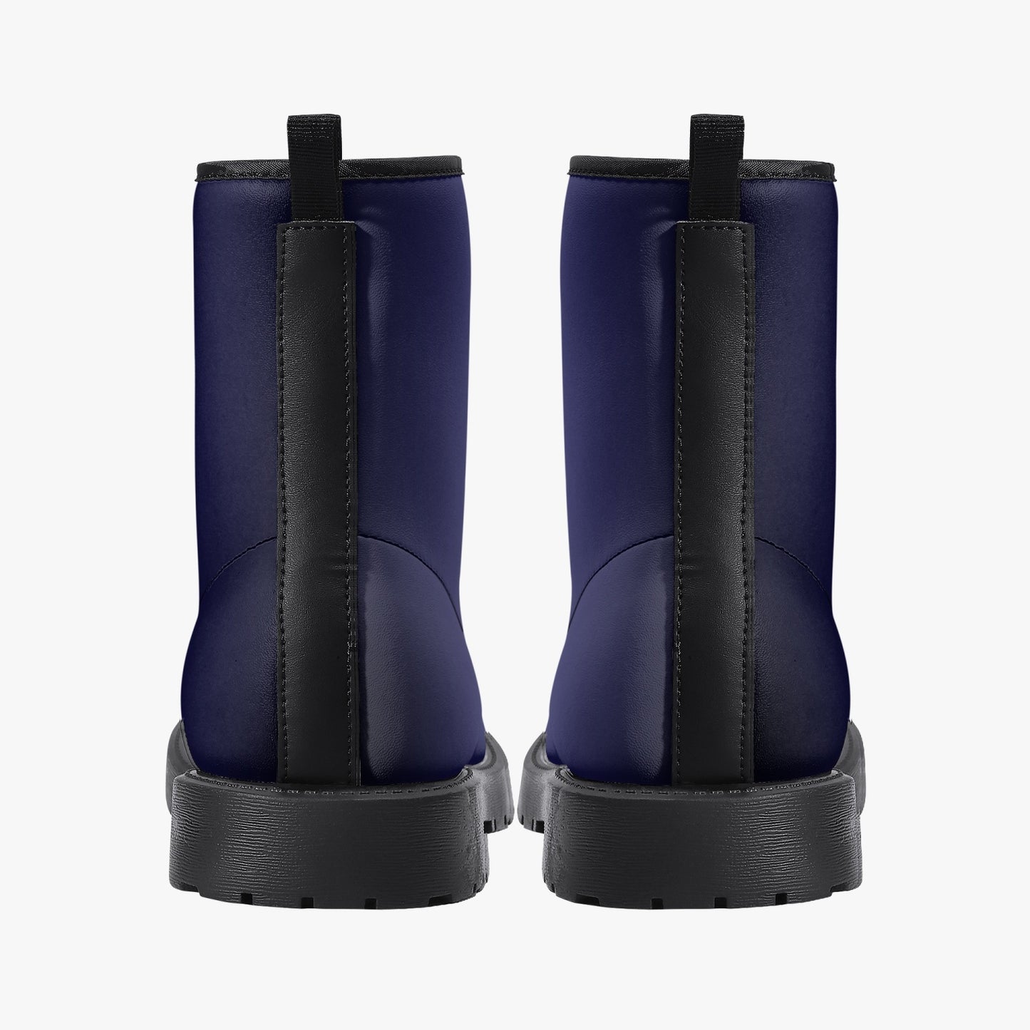 Black Blue Gradient Leather Combat Boots