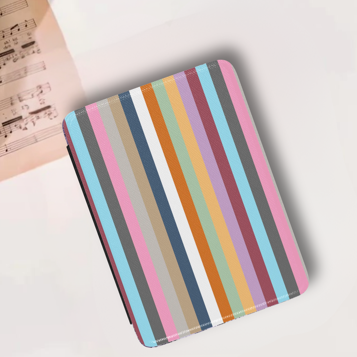 Swiftie Eras Stripes Leather Kindle Case with Hand Strap