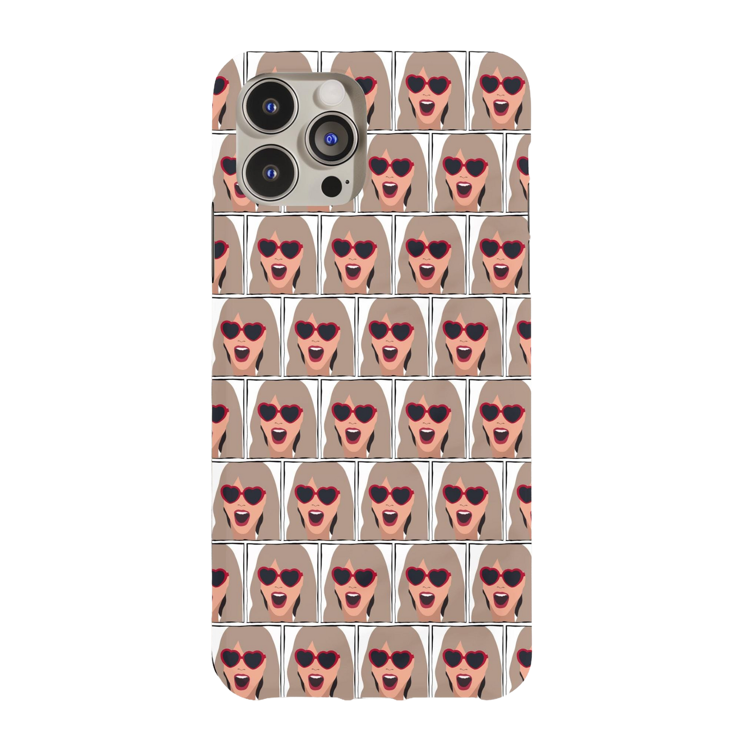 a phone case with a pattern of sunglasses on it