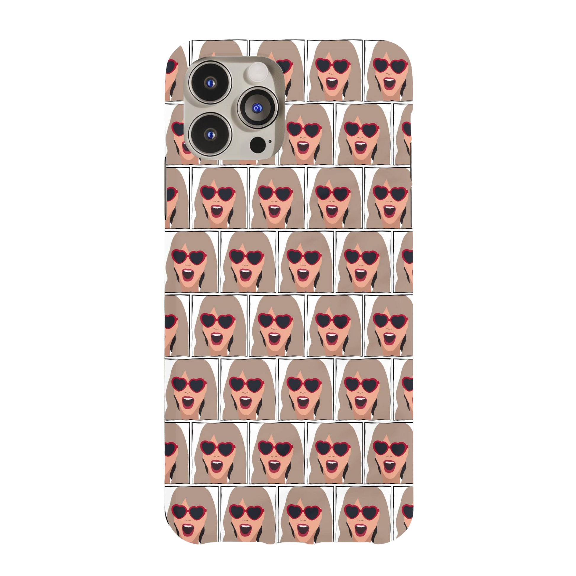 a phone case with a pattern of sunglasses on it