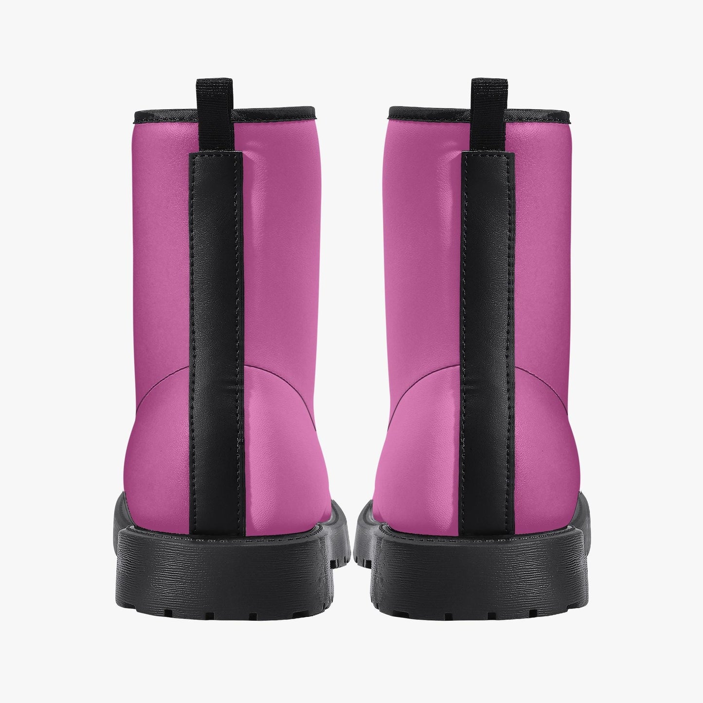 Pink Leather Combat Boots