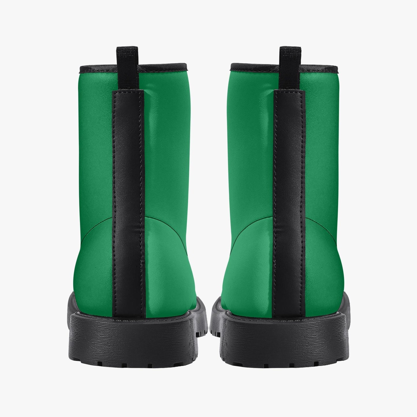 Green Leather Combat Boots