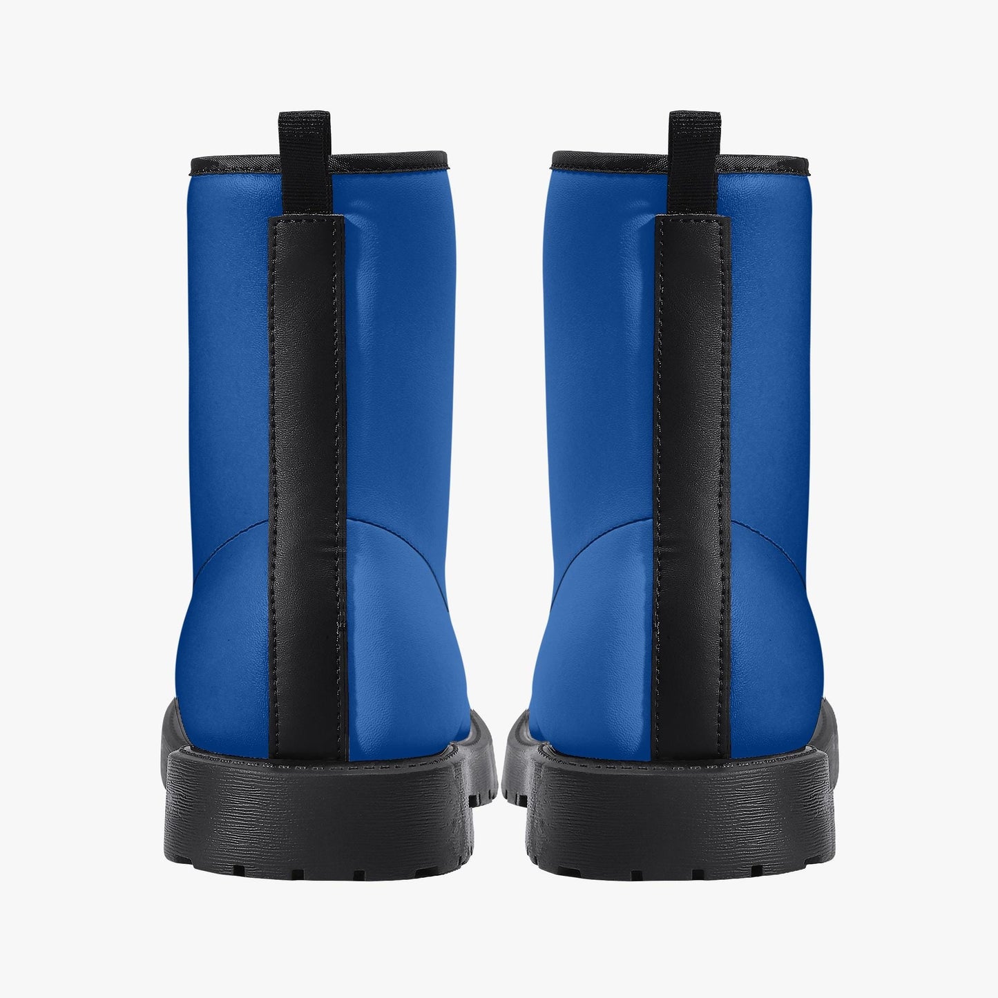Blue Leather Combat Boots