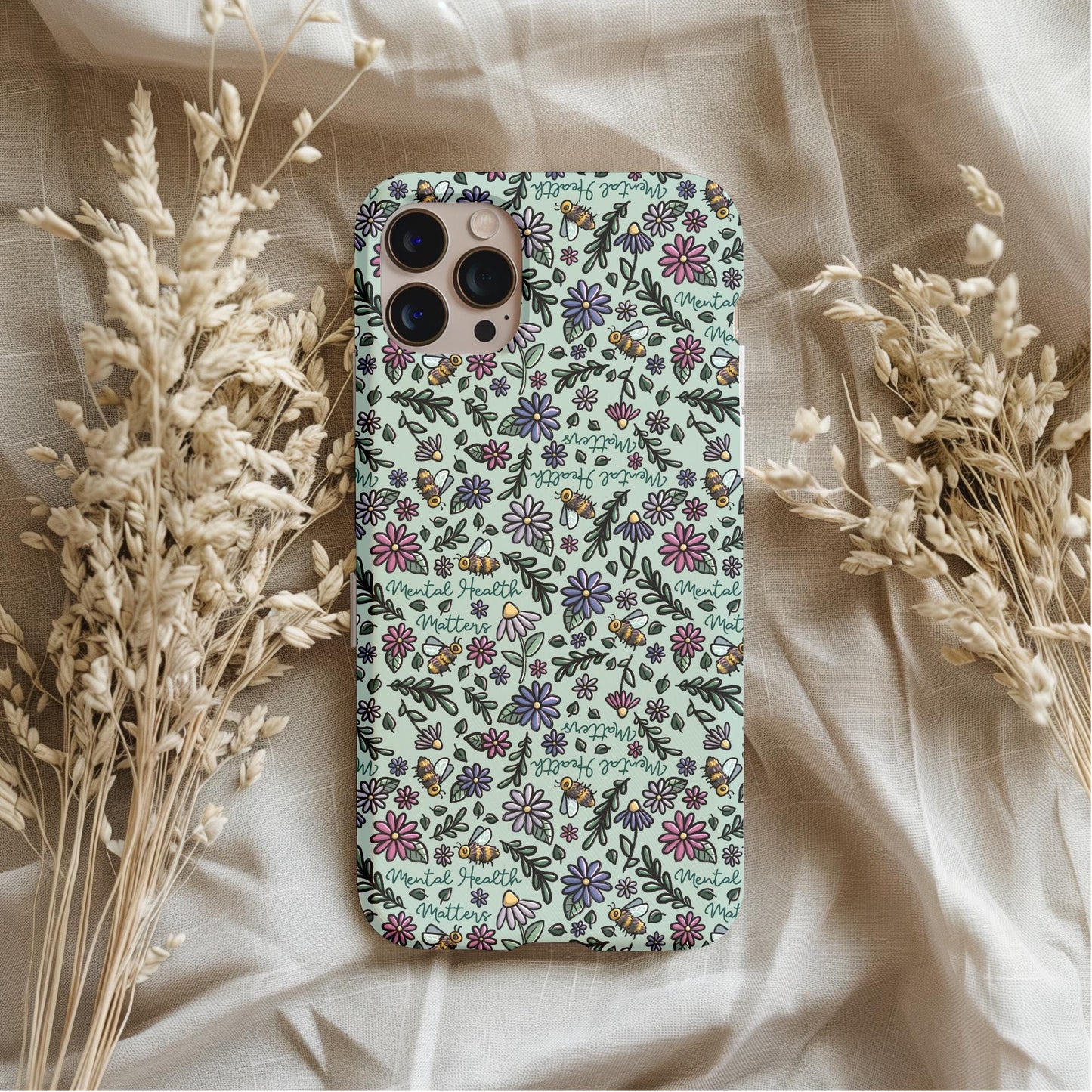 Mental Health Matters Floral Phone Case