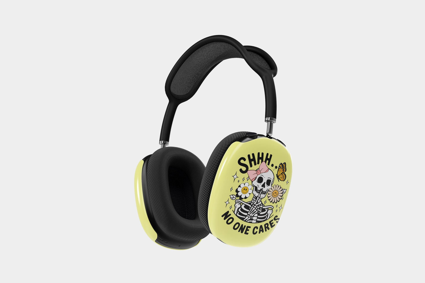 Funny Skeleton Shhh No One Cares AirPods Max Case